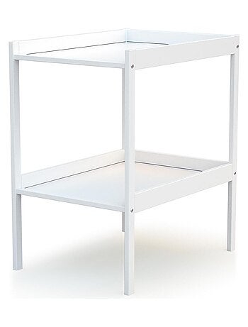 WEBABY - Fasciatoio 1 prateleira legno MILO - Bianco - 54 x 74 x 88 cm