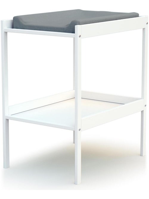 WEBABY - Fasciatoio 1 prateleira legno MILO - Bianco - 54 x 74 x 88 cm - Kiabi