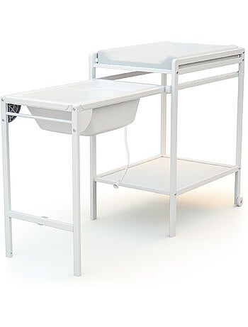 WEBABY - Fasciatoio con Vaschetta LILO legno - Bianco - 147,5 x 58 x 94 cm