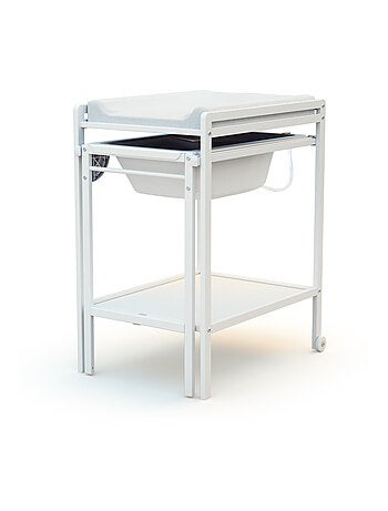 WEBABY - Fasciatoio con Vaschetta LILO legno - Bianco - 147,5 x 58 x 94 cm