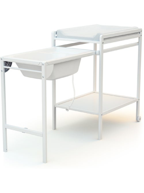 Webaby - fasciatoio con vaschetta lilo legno - bianco - 147,5 x 58 x 94 cm - Kiabi Webaby - fasciatoio con vaschetta lilo legno - bianco - 147,5 x 58 x 94 cm - Kiabi