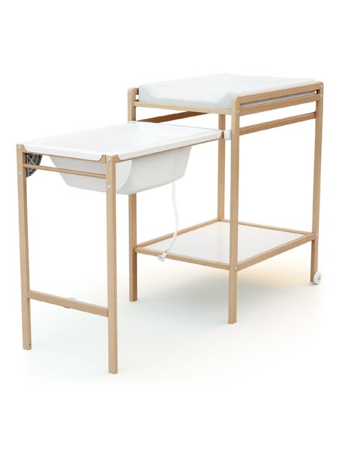 WEBABY - Fasciatoio con Vaschetta LILO legno - Faggio verniciato - 147,5 x 58 x 94 cm - Kiabi