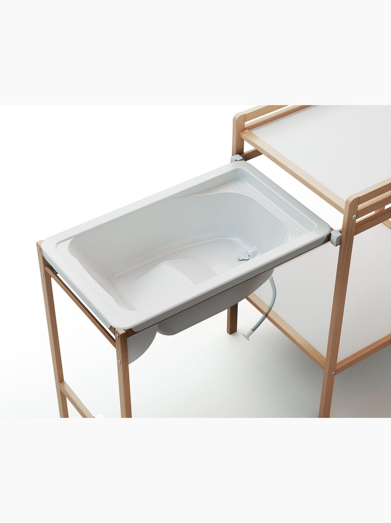WEBABY - Fasciatoio con Vaschetta LILO legno - Faggio verniciato - 147,5 x 58 x 94 cm Beige chiaro - Kiabi