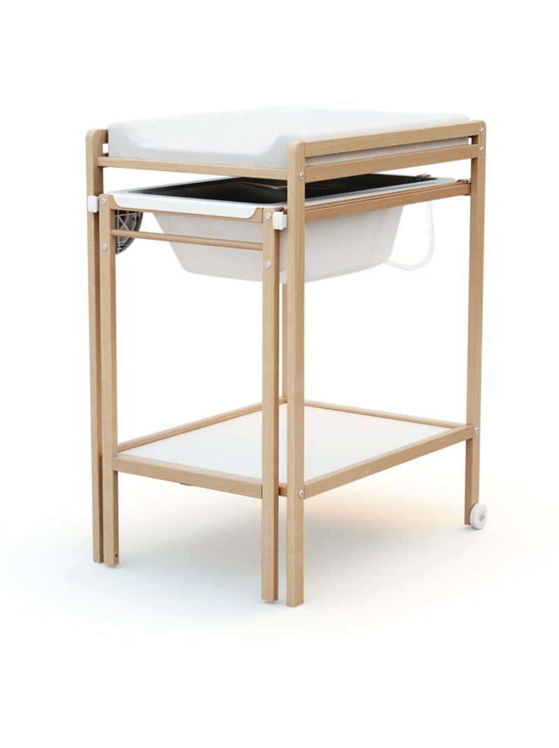 WEBABY - Fasciatoio con Vaschetta LILO legno - Faggio verniciato - 147,5 x 58 x 94 cm Beige chiaro - Kiabi