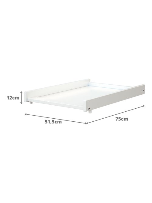 WEBABY - Fasciatoio estraibile per lettino 60x120 MONA legno - Bianco - 75 x 51,5 x 7 cm - Kiabi