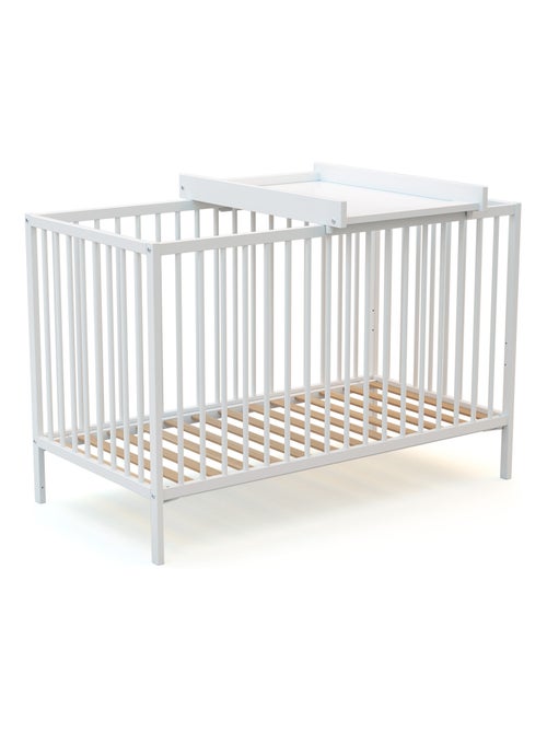 WEBABY - Fasciatoio estraibile per lettino 60x120 MONA legno - Bianco - 75 x 51,5 x 7 cm - Kiabi