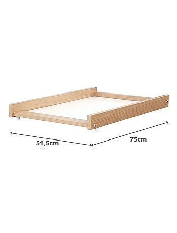 WEBABY - Fasciatoio estraibile per lettino 60x120 MONA legno - Faggio verni -75 x 51,5 x 7 cm