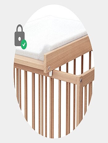 WEBABY - Fasciatoio estraibile per lettino 60x120 MONA legno - Faggio verni -75 x 51,5 x 7 cm