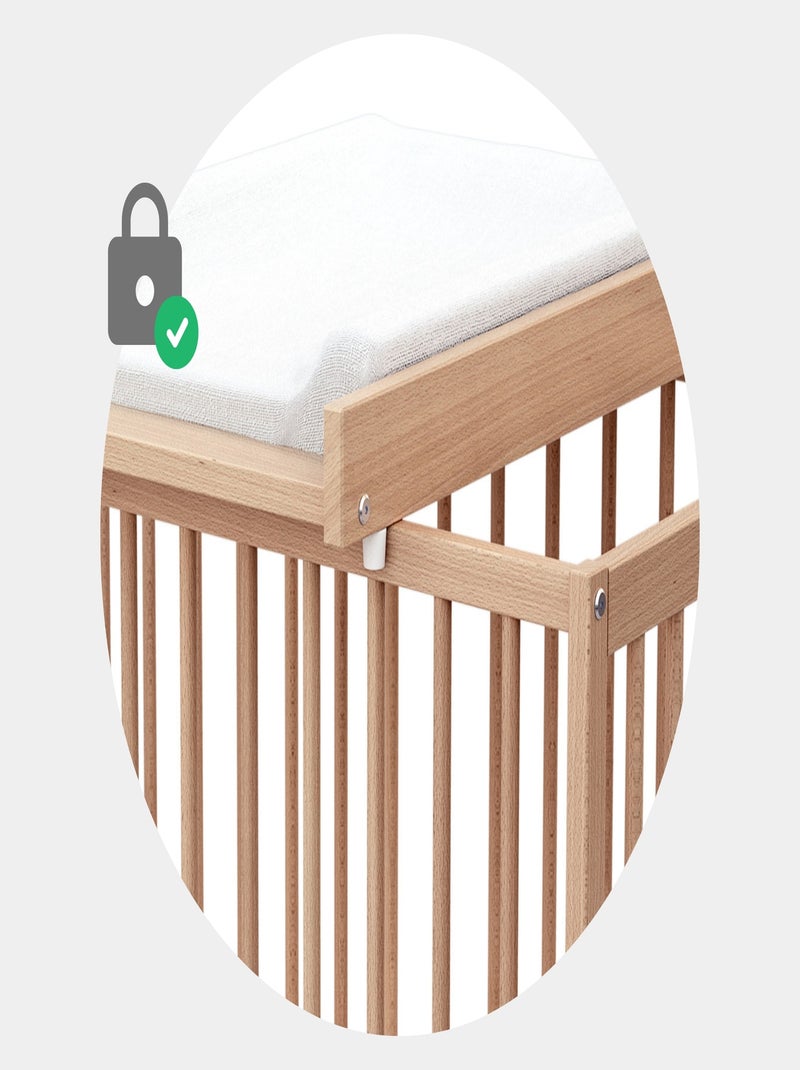 WEBABY - Fasciatoio estraibile per lettino 60x120 MONA legno - Faggio verni -75 x 51,5 x 7 cm Beige chiaro - Kiabi