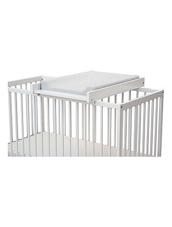 WEBABY - Fasciatoio estraibile per lettino 60x120 MONA legno - Bianco - 75 x 51,5 x 7 cm