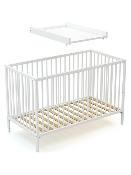 WEBABY - Fasciatoio estraibile per lettino 60x120 MONA legno - Faggio verni -75 x 51,5 x 7 cm - Kiabi