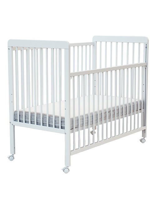 WEBABY - Lettino bambini con sponde regolabile LIVO legno - Bianco - 60 x 120 - 124 x 64 x 98 cm - Kiabi