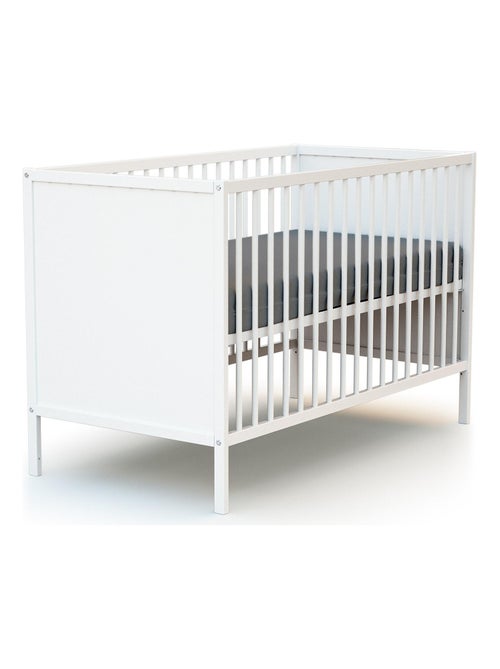 WEBABY - Lettino bambini e cassettiera fasciatoio legno ALBA - Bianco - 60 x 120 - Kiabi WEBABY - Lettino bambini e cassettiera fasciatoio legno ALBA - Bianco - 60 x 120 - Kiabi