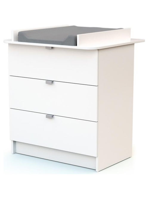WEBABY - Lettino bambini e cassettiera fasciatoio legno ALBA - Bianco - 60 x 120 - Kiabi WEBABY - Lettino bambini e cassettiera fasciatoio legno ALBA - Bianco - 60 x 120 - Kiabi
