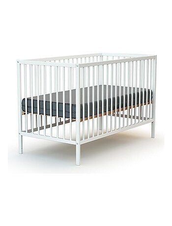 WEBABY - Lettino bambini e cassettiera fasciatoio legno MILO - Faggio natural - 60 x 120