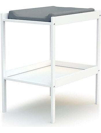 WEBABY - Lettino bambini e cassettiera fasciatoio legno MILO - Faggio natural - 60 x 120