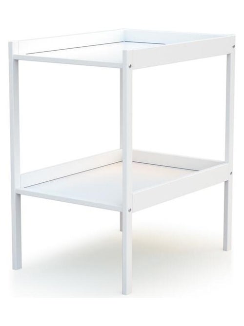 WEBABY - Lettino bambini e cassettiera fasciatoio legno MILO - Bianco - 60 x 120 - Kiabi