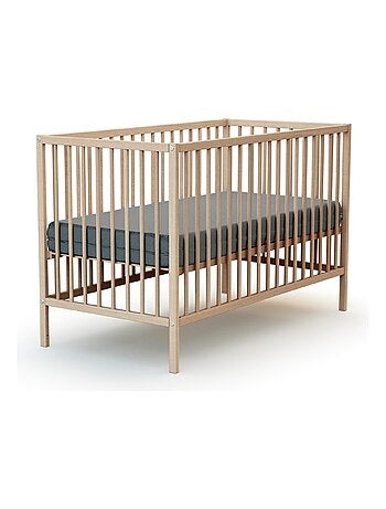 WEBABY - Lettino bambini e cassettiera fasciatoio legno MILO - Faggio natural - 60 x 120