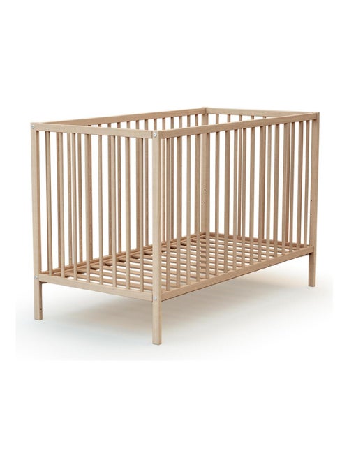 WEBABY - Lettino bambini e cassettiera fasciatoio legno MILO - Faggio natural - 60 x 120 - Kiabi