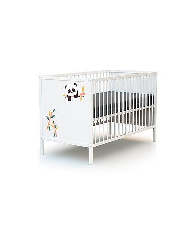 WEBABY - Lettino bambini e cassettiera fasciatoio legno ALBA - Bianco - 60 x 120