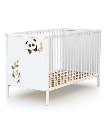 WEBABY - Lettino bambini e cassettiera fasciatoio legno ALBA - Bianco - 60 x 120