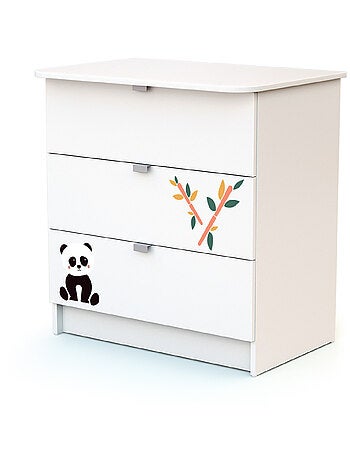 WEBABY - Lettino bambini e cassettiera fasciatoio legno ALBA - Bianco - 60 x 120