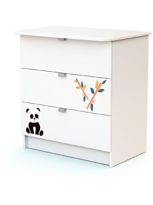 WEBABY - Lettino bambini e cassettiera fasciatoio PANDA legno ALBA - Bianco - 60 x 120 - Kiabi WEBABY - Lettino bambini e cassettiera fasciatoio PANDA legno ALBA - Bianco - 60 x 120 - Kiabi