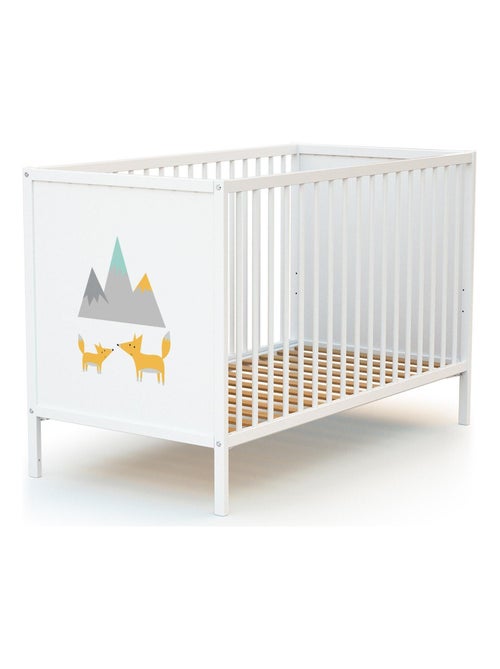 WEBABY - Lettino bambini e cassettiera fasciatoio RENARD legno ALBA - Bianco - 60 x 120 - Kiabi WEBABY - Lettino bambini e cassettiera fasciatoio RENARD legno ALBA - Bianco - 60 x 120 - Kiabi