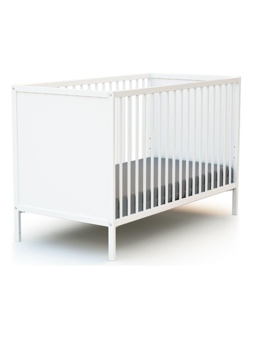 WEBABY - Lettino bambini legno - Bianco - 60 x 120 - 124 x 64,5 x 82 cm ALBA - Kiabi
