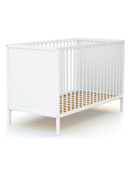 WEBABY - Lettino bambini legno - Bianco - 60 x 120 - 124 x 64,5 x 82 cm ALBA - Kiabi