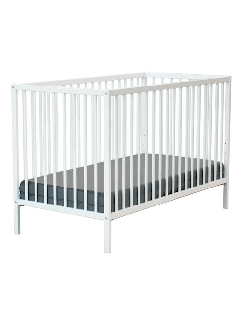 WEBABY - Lettino bambini legno - Bianco - 60 x 120 - 124 x 64,5 x 82 cm ONE - Kiabi