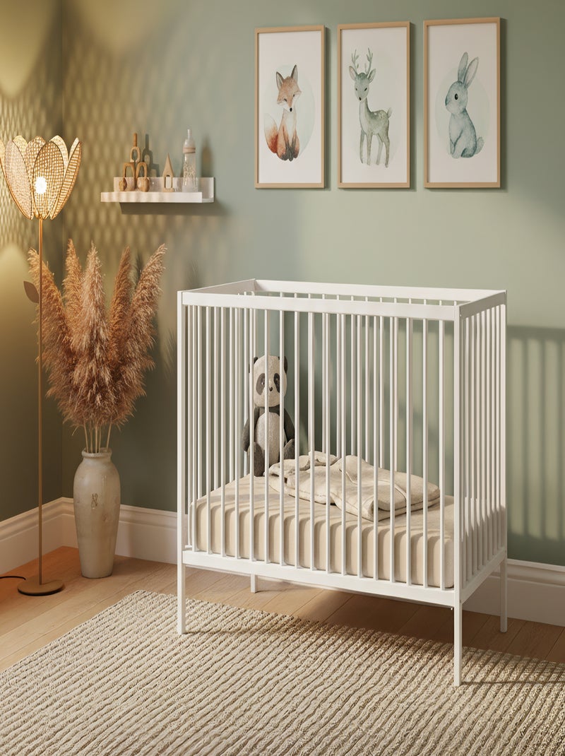 WEBABY - Lettino bambini legno - Bianco - 60 x 120 - 124 x 64,5 x 82 cm ONE Bianco - Kiabi