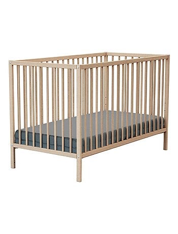 WEBABY - Lettino bambini legno - Faggio natural - 60 x 120 - 124 x 64,5 x 82 cm ONE
