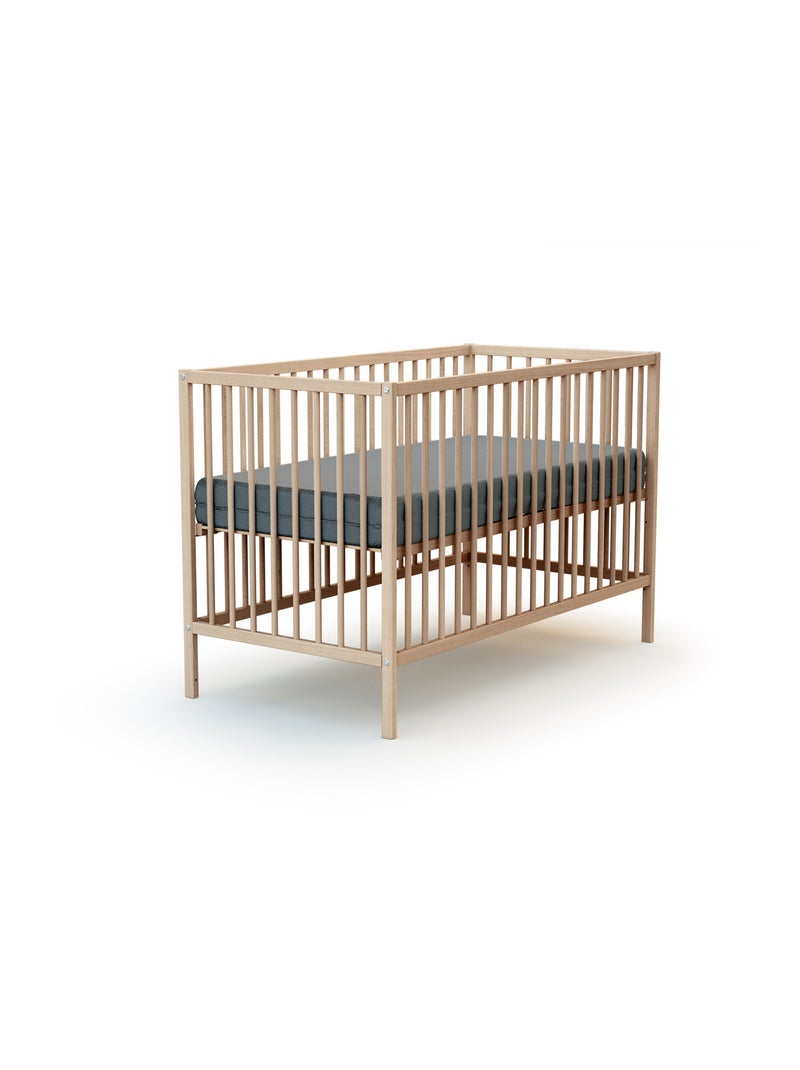 WEBABY - Lettino bambini legno - Faggio natural - 60 x 120 - 124 x 64,5 x 82 cm ONE Marrone nocciola - Kiabi
