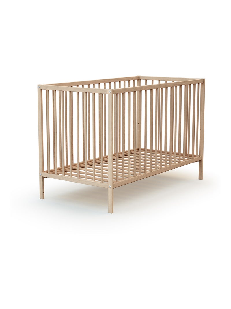 WEBABY - Lettino bambini legno - Faggio natural - 60 x 120 - 124 x 64,5 x 82 cm ONE Marrone nocciola - Kiabi