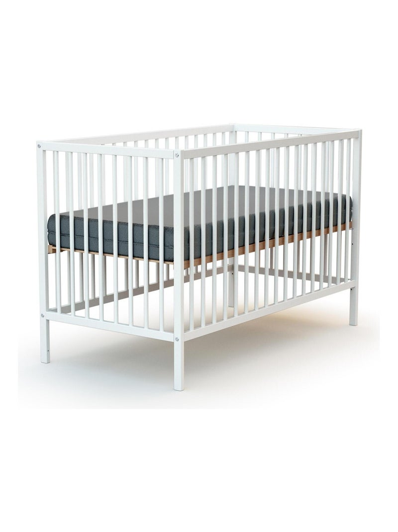 WEBABY - Lettino bambini legno ONE - Bianco - 60 x 120 - 124 x 64,50 x 82 cm Bianco - Kiabi