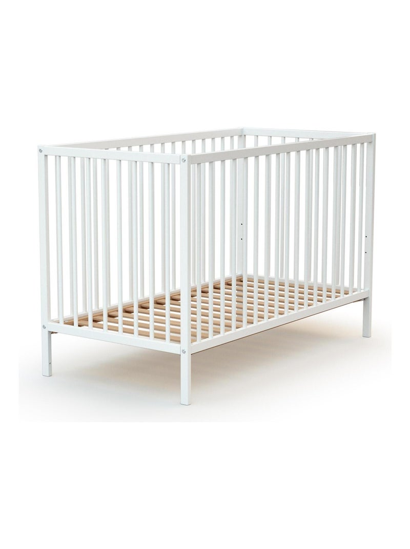 WEBABY - Lettino bambini legno ONE - Bianco - 60 x 120 - 124 x 64,50 x 82 cm Bianco - Kiabi