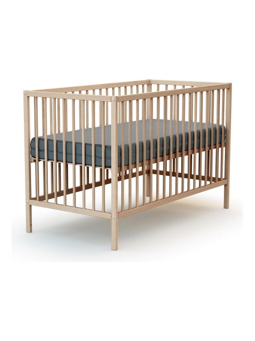 WEBABY - Lettino bambini legno ONE - Faggio natural - 60 x 120 - 124 x 64,50 x 82 cm - Kiabi