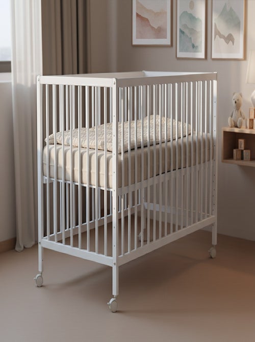 WEBABY - Lettino bambini neonato co-sleeping legno - Bianco - 60 x 120 - 124 x 64,5 x 81 cm LIO - Kiabi