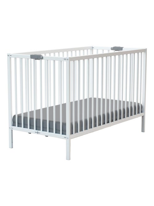 WEBABY - Lettino bambini pieghevole legno - Bianco - 60 x 120 - 124 x 64,5 x 82 cm FLEX - Kiabi