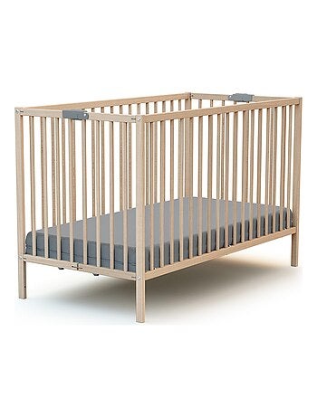 WEBABY - Lettino bambini pieghevole legno - Bianco - 60 x 120 - 124 x 64,5 x 82 cm FLEX