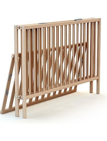 WEBABY - Lettino bambini pieghevole legno - Bianco - 60 x 120 - 124 x 64,5 x 82 cm FLEX
