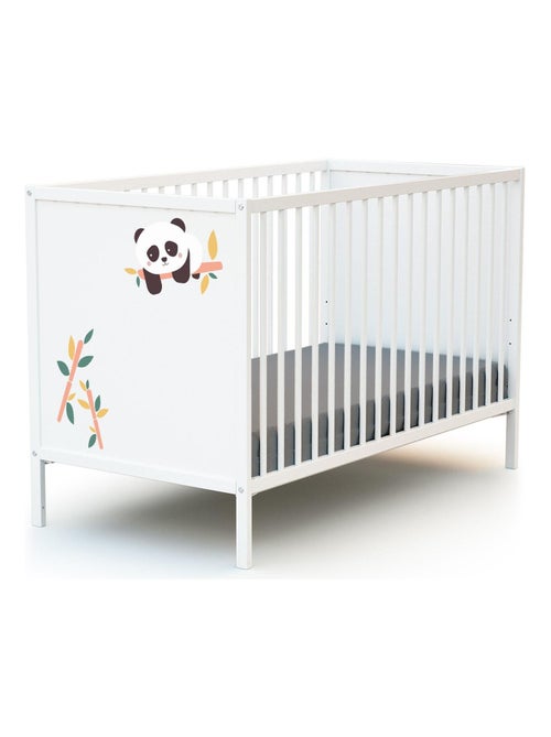 WEBABY - Lettino bambini RENARD legno - Bianco - 60 x 120 - 124 x 64,5 x 82 cm  ALBA - Kiabi