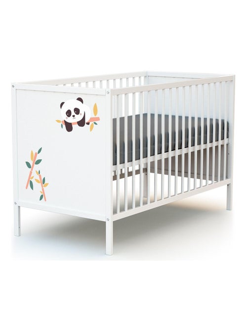 WEBABY - Lettino bambini RENARD legno - Bianco - 60 x 120 - 124 x 64,5 x 82 cm  ALBA - Kiabi