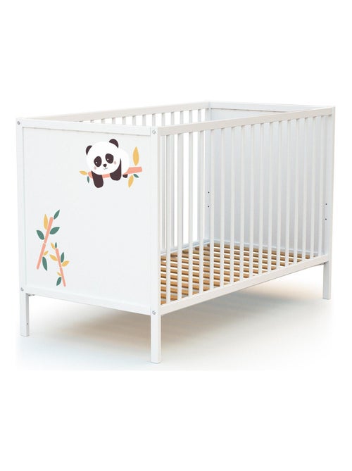 WEBABY - Lettino bambini RENARD legno - Bianco - 60 x 120 - 124 x 64,5 x 82 cm  ALBA - Kiabi