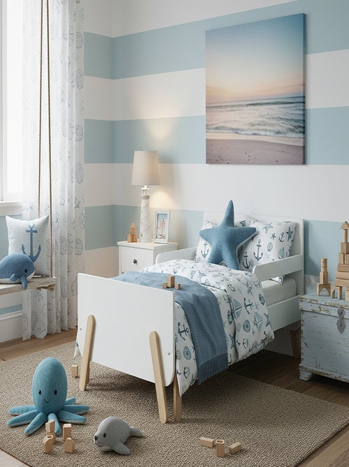 WEBABY - Letto per bambini estensibile in legno 80x140-165-190 PIRATE - Bianco - Kiabi