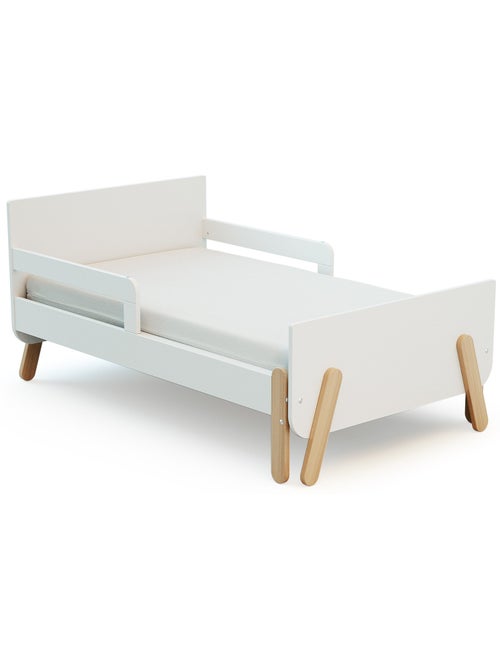 WEBABY - Letto per bambini estensibile in legno 80x140-165-190 PIRATE con materasso - Bianco - Kiabi