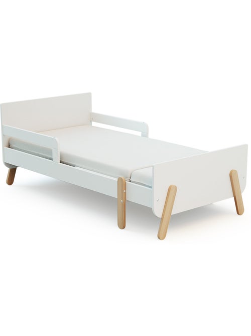 WEBABY - Letto per bambini estensibile in legno 80x140-165-190 PIRATE con materasso - Bianco - Kiabi