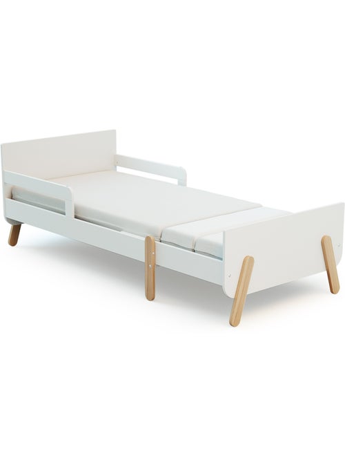 WEBABY - Letto per bambini estensibile in legno 80x140-165-190 PIRATE con materasso - Bianco - Kiabi