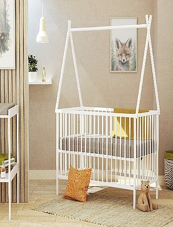 WEBABY - Letto teepee bambini legno ONE - Faggio natural - 60 x 120 - 129 x 65,6 x 167,2 cm